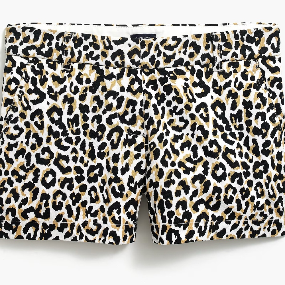 J. Crew Factory 3.5" classic chino short Leopard print size 8 (B)